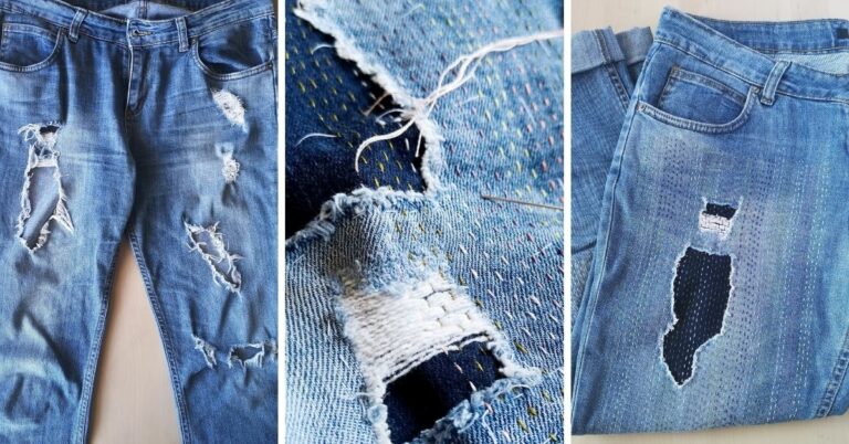 Come riparare i buchi nei jeans a mano. Un metodo semplice con il ricamo a punto corrente
