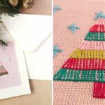 Tutorial per biglietti di Natale. biglietto d’auguri con ricamo a mano