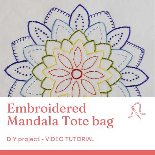 Ricamo Mandala Tote bag - Video tutorial di ricamo e cucito a mano