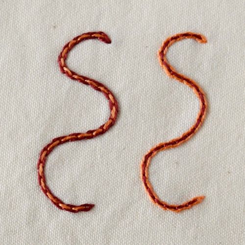 Punto catenella impunturato