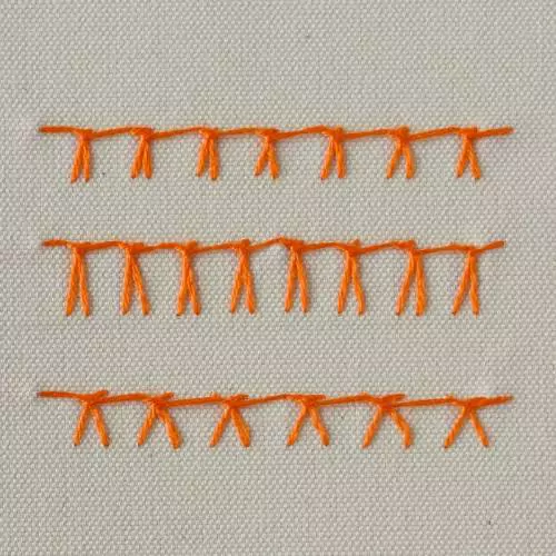 Punto coperta con nodo tedesco