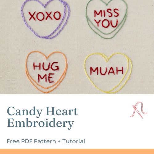Ricamo Candy Heart tutorial fai da te