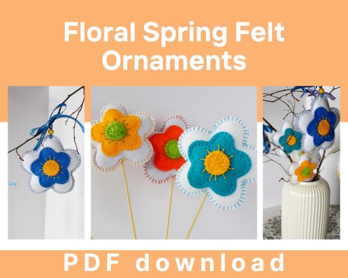 Ornamenti floreali di primavera in feltro PDF download