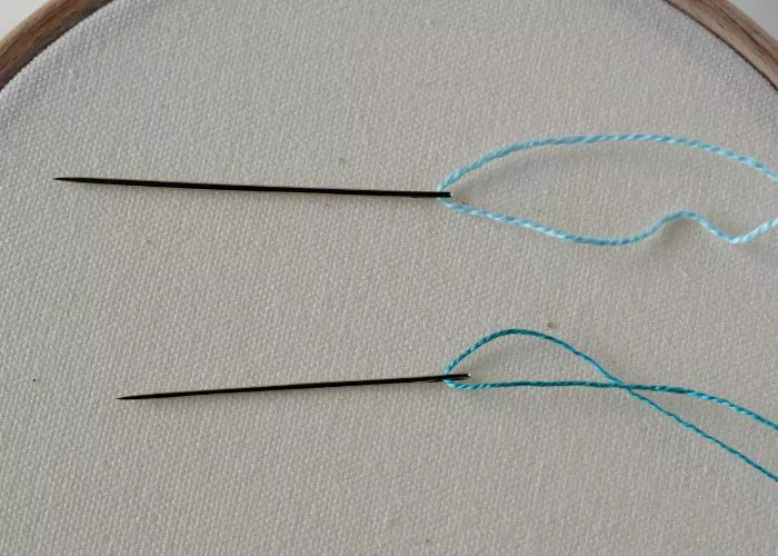 Underside Couching Stitch step 1