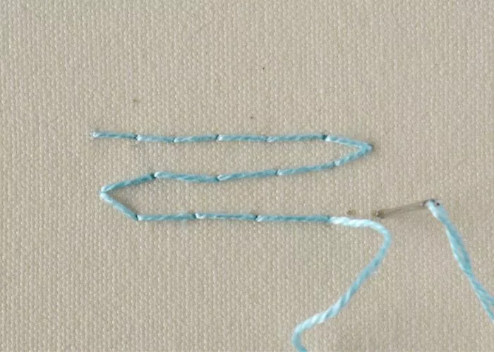 Underside Couching Stitch step 6