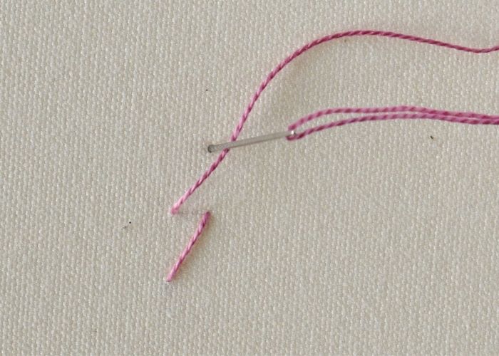 Whip stitch embroidery step 2