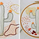 Punti di ricamo per principianti + Modello di ricamo a mano Cactus gratuito per imparare le basi