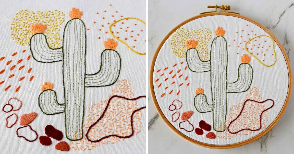 Principianti Punti di Ricamo Cactus sampler