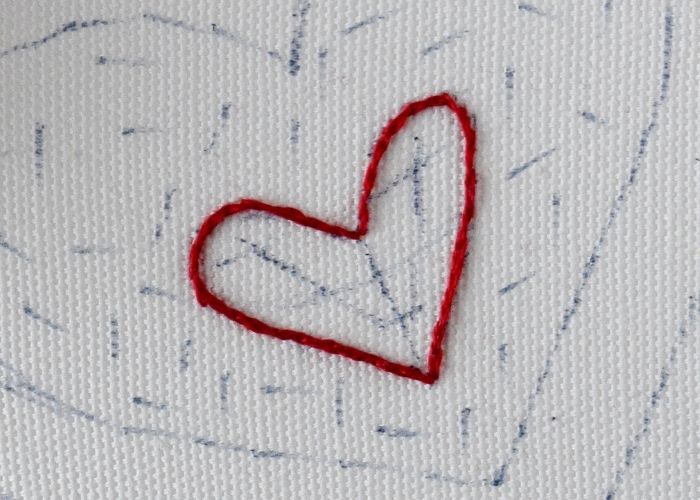 Long and Short stitch heart