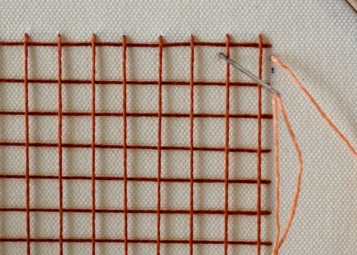 Plaid Filling Stitch Embroidery