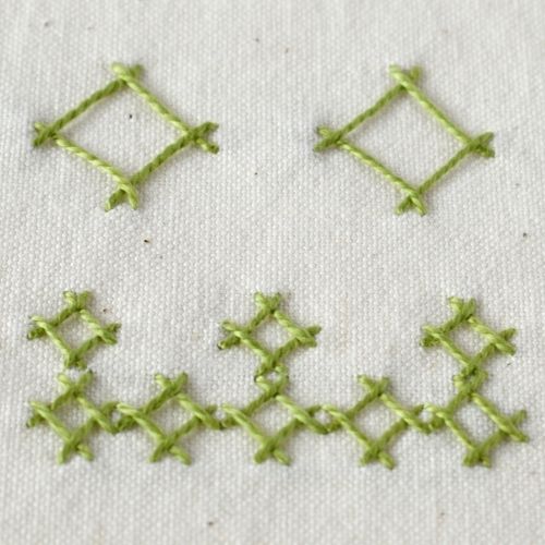 Punto quadro a spina di pesce