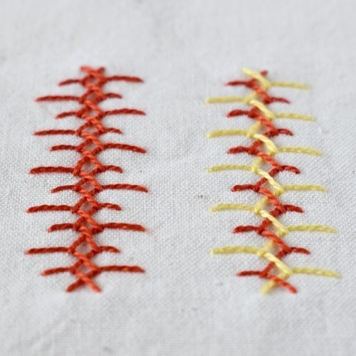 Punto cretese lungo e corto