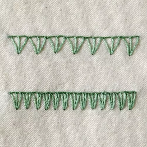 Punto festone triplo