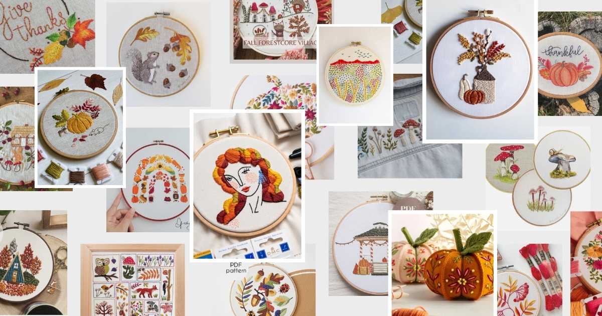 Motifs de broderie d'automne : Motifs, projets et inspiration pour la broderie d'automne à la main - image vedette