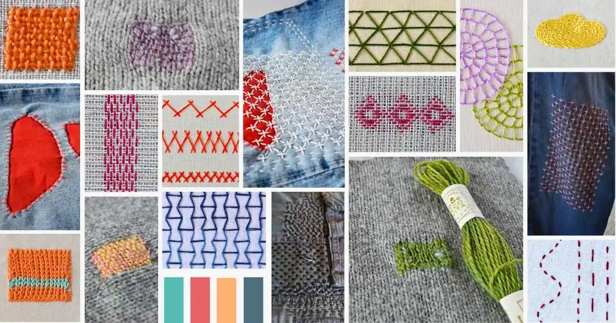 Punti di ricamo per rammendo a vista