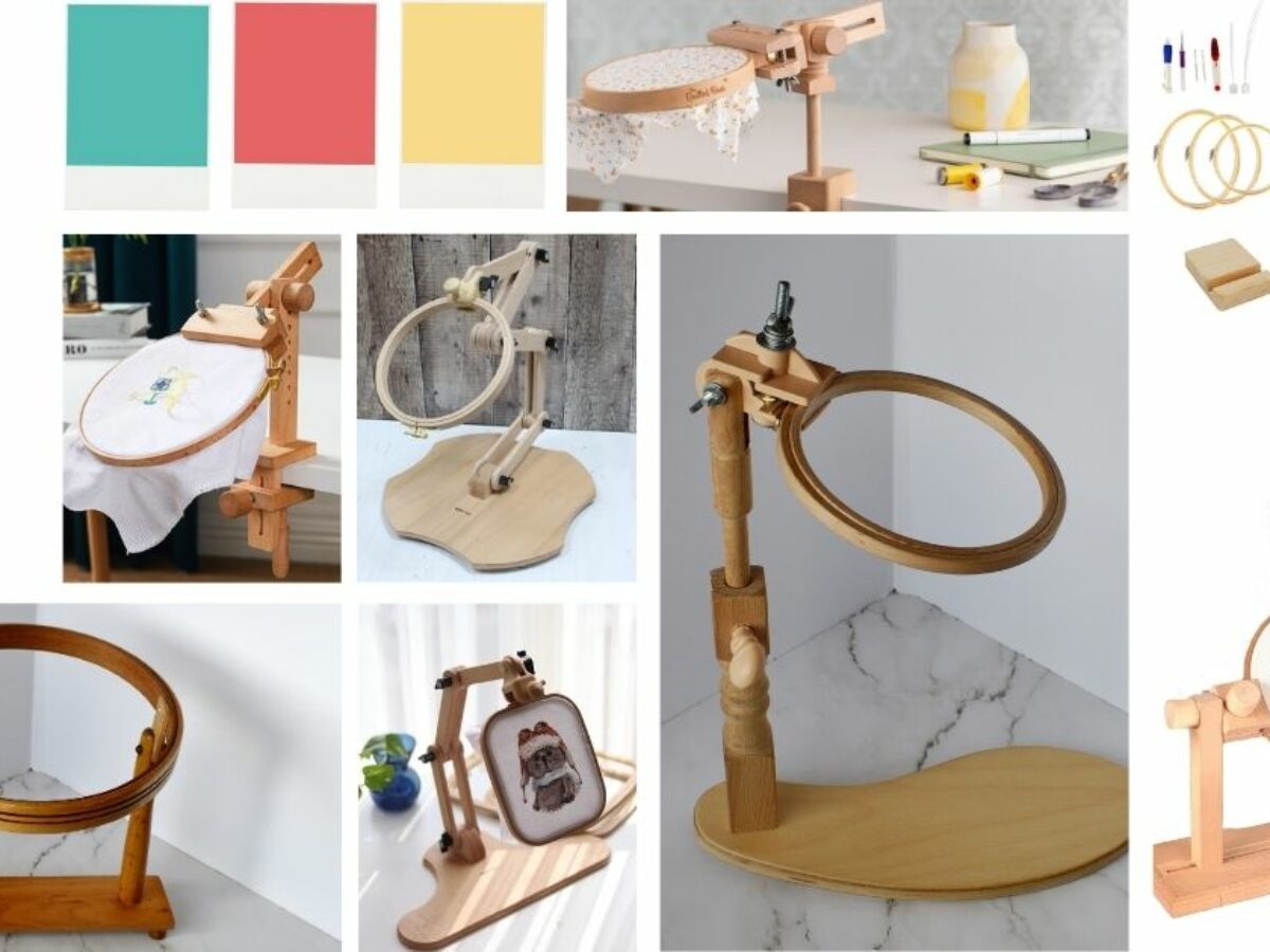 Supporto Regolabile Per Ricamo A Punto Croce - 6 Cerchi, Girevole 360&deg;